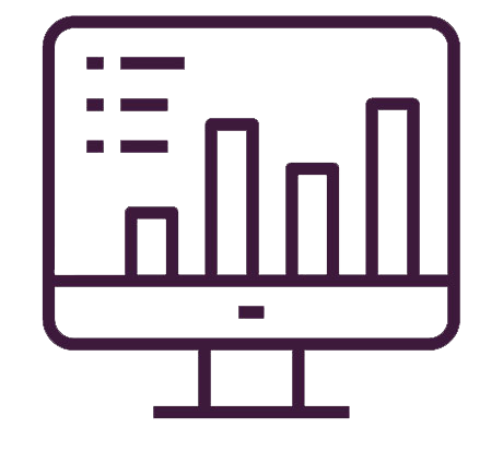Graph on computer purple